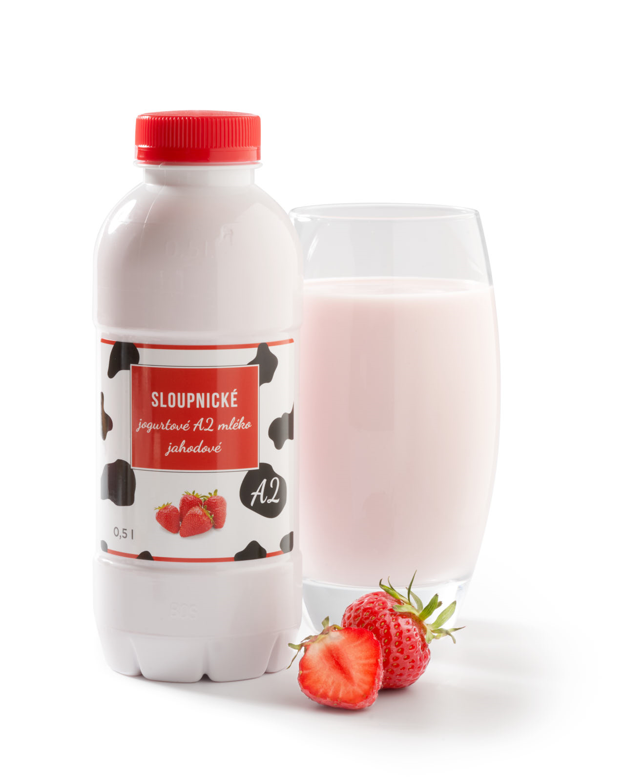Sloupnické  jogurtové A2 mléko jahodové